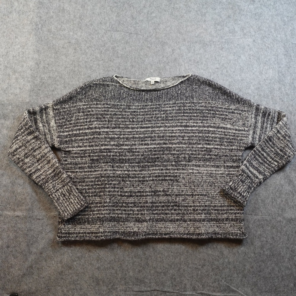 Madewell Sweater Womens Small Heathered Gray Crew Neck Wool Yak‎ Hair Blend Knit